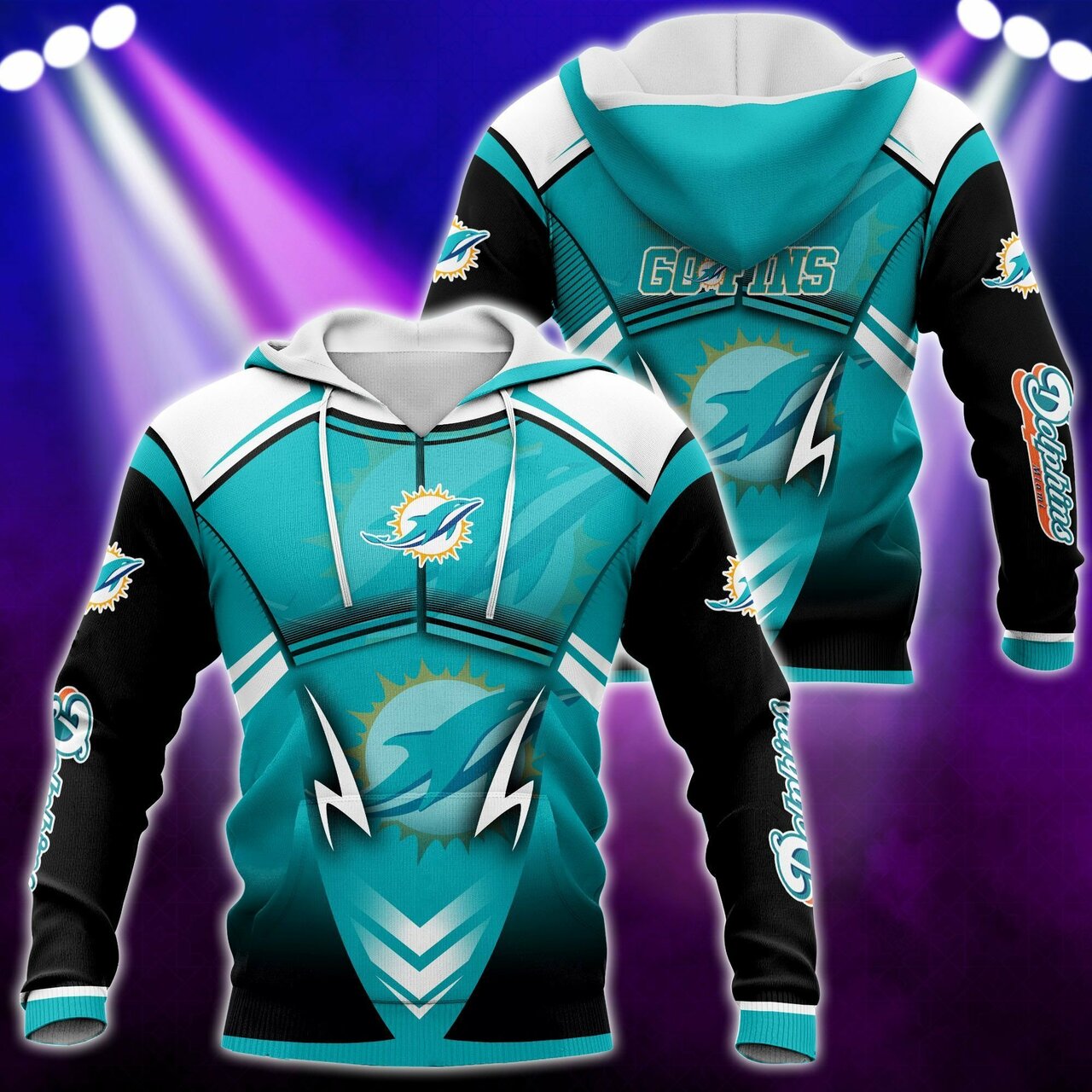 Nfl Miami Dolphins Hoodie 3D Graphic Sport Printing