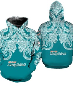 Nfl Miami Dolphins Hoodie 3D Limited Edition Bandana Skull