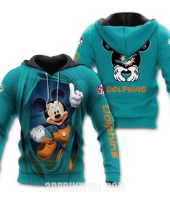Nfl Miami Dolphins Hoodie 3D Mickey Love