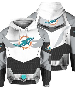 Nfl Miami Dolphins Hoodie 3D Printed Pocket Pullover