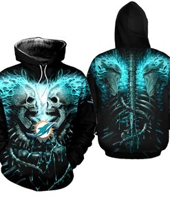 Nfl Miami Dolphins Hoodie 3D Skull Limited Edition All Over Print Gifts For Fans