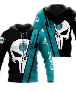 Nfl Miami Dolphins Hoodie 3D Skull Limited Edition All Over Print Gifts For Nfl Fans