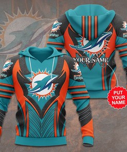 Nfl Miami Dolphins Hoodie 3D Zip-Up Hoodie Gifts For NFL Fans