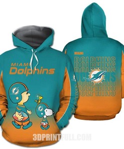 Nfl Miami Dolphins Hoodie American Football Team The Snoopy Show Custom Name 3D