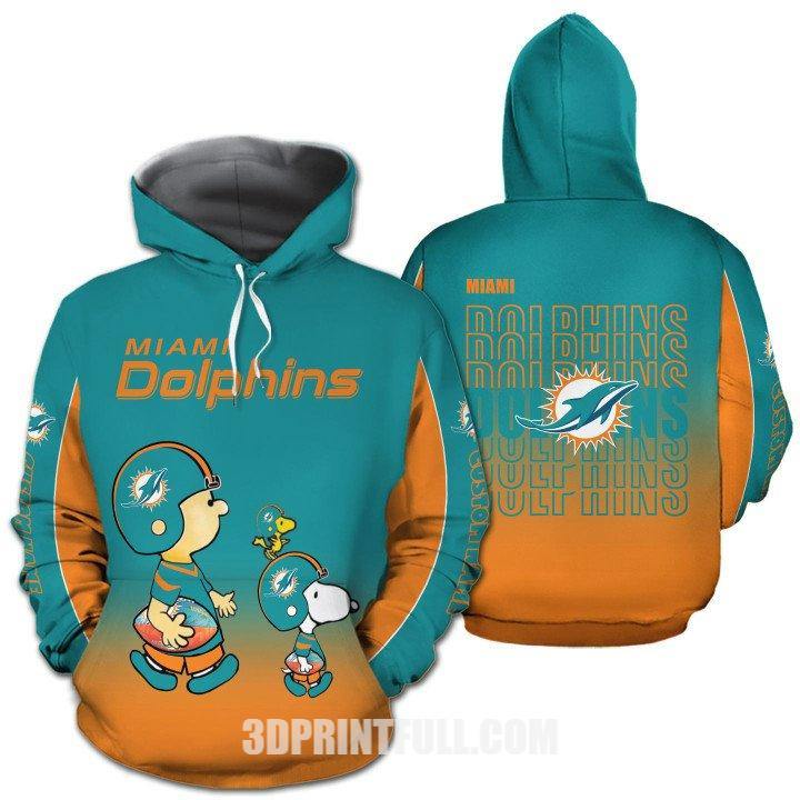 Nfl Miami Dolphins Hoodie American Football Team The Snoopy Show Custom Name 3D