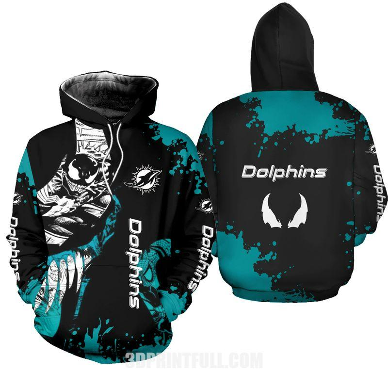 Nfl Miami Dolphins Hoodie Football Team Logo Symbol American Flag Mascot Custom Name