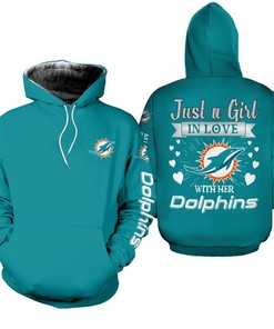 Nfl Miami Dolphins Hoodie Just A Girl In Love Limited Edition All Over Print