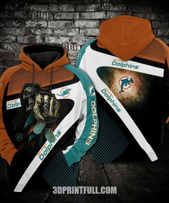 Nfl Miami Dolphins Hoodie Skull 3D Unisex