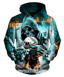 Nfl Miami Dolphins Hoodies Bandana Skull Limited Edition