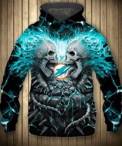 Nfl Miami Dolphins Hoodies Skull 3D Halloween