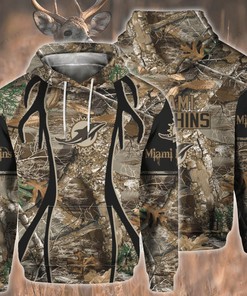 Nfl Miami Dolphins Hunting Hoodie 3D, Zip-Up Hoodie For Fan