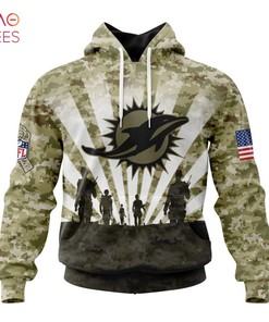 Nfl Miami Dolphins Salute To Service Honor Veterans And Their Families Hoodie 3D