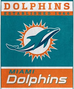 Nfl Miami Dolphins Sherpa Blanket Fleece Blanket Gifts for Nfl Fans