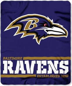 Nfl Team Logo Baltimore Ravens Team Sherpa Blanket Fleece Blanket Gifts for Fans