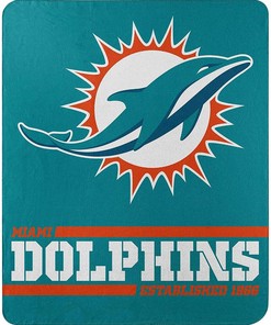 Nfl Team Logo Miami Dolphins Team Sherpa Blanket Fleece Blanket Gifts for Fans