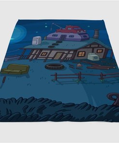 Night Adventure Time Place Sherpa Fleece Blanket Gifts for Family, for Couple