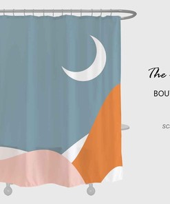 Night And Moon Shower Curtain, Desert Waterproof Shower Curtain, Abstract Bathroom Set Curtain For Home Decor