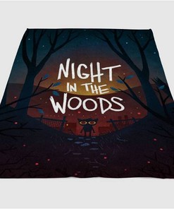 Night In The Woods Sherpa Fleece Blanket Gifts for Family, for Couple