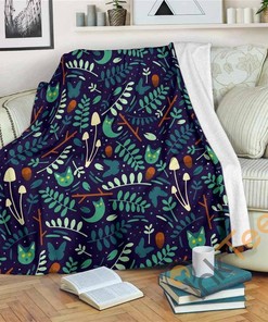 Night Leaf Sherpa Fleece Blanket Gifts for Family, for Couple