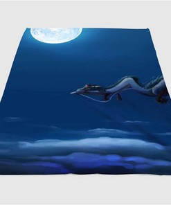Night Riding With Haku Sherpa Fleece Blanket Gifts for Family, for Couple