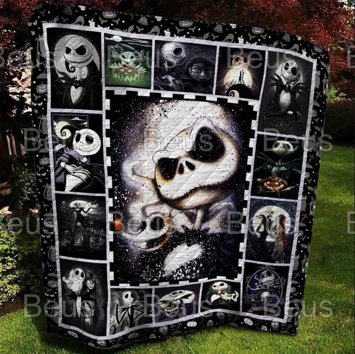 Nightmare Before Christmas Jack Skellington Love Quilt Blanket Bedding Set
