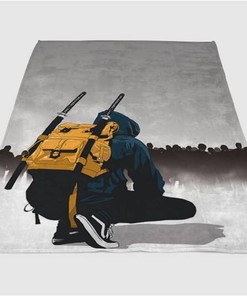 Nikon One Black Steel Sherpa Fleece Blanket Gifts for Family, for Couple