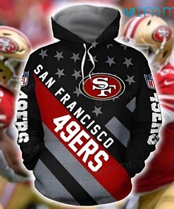 Niners Hoodie 3D USA Flag San Francisco 49ers Gift