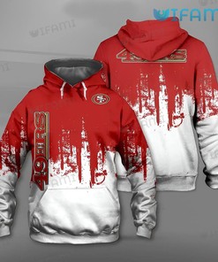 Niners Hoodie 3D White And Red San Francisco 49ers Gift