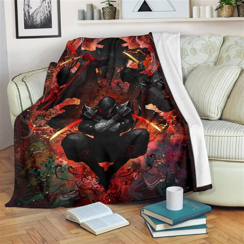 Ninja Fighting Amazing Sherpa Fleece Blanket Gifts for Family, for Couple