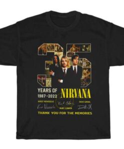 Nirvana 35 Years Of 1987 2022 Thank You For The Memories T-Shirt