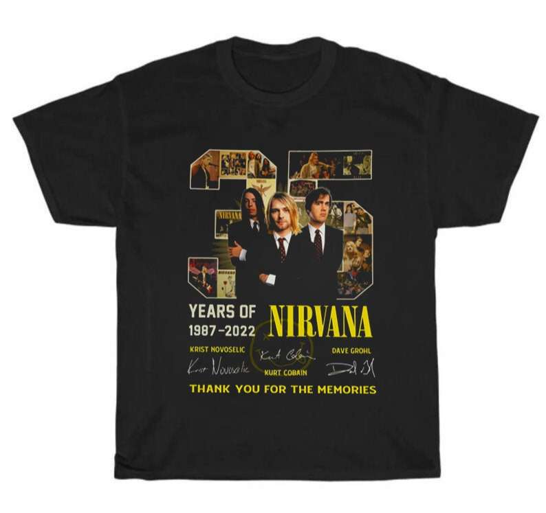 Nirvana 35 Years Of 1987 2022 Thank You For The Memories T-Shirt