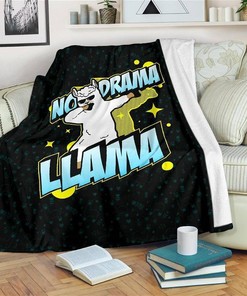 No Drama Llama Dabbling Llama Sherpa Fleece Blanket Gifts for Family, for Couple