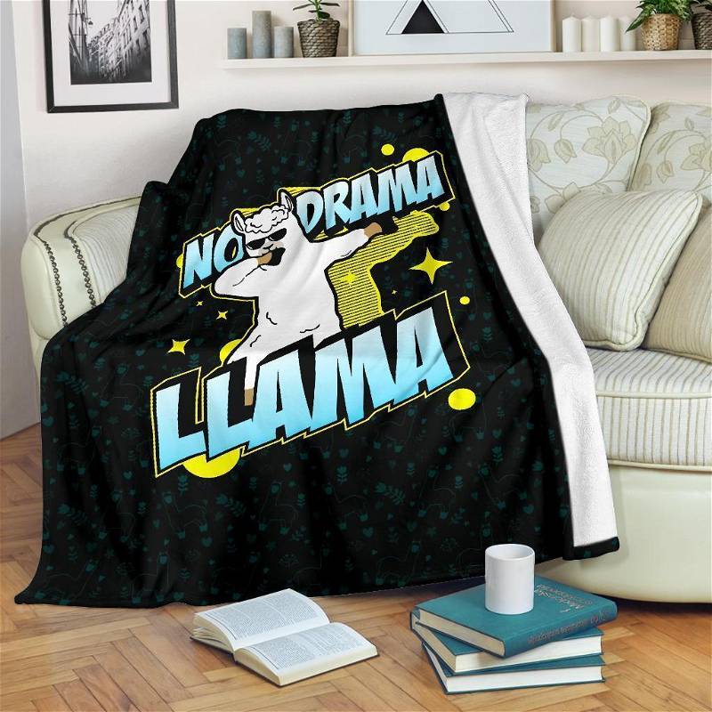 No Drama Llama Dabbling Llama Sherpa Fleece Blanket Gifts for Family, for Couple