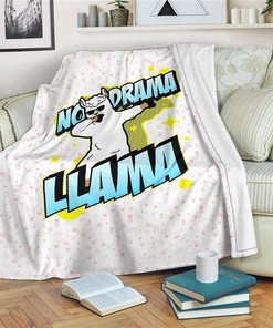 No Drama Llama Funny Dabbling Llama Sherpa Fleece Blanket Gifts for Family, for Couple