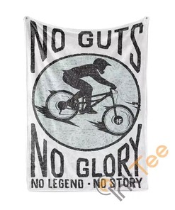 No Guts No Glory Mountain Biking Sherpa Fleece Blanket Gifts for Family, for Couple