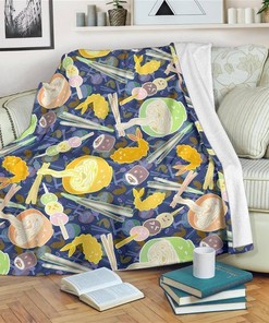 Noodle Funny Noodle Food Lover Sherpa Fleece Blanket Gifts for Family, for Couple