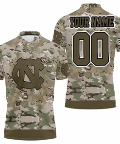North Carolina Tar Heels Camouflage Veteran Personalized 3D All Over Print Polo Shirt