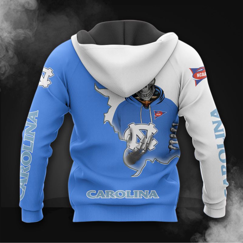 North Carolina Tar Heels Hoodie 3D Zip Hoodie Long Sleeve Zip Hoodie for Fan - Image 2
