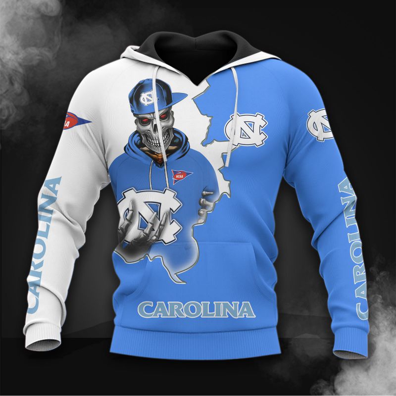 North Carolina Tar Heels Hoodie 3D Zip Hoodie Long Sleeve Zip Hoodie for Fan - Image 3
