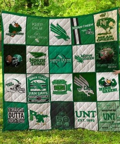 North Texas Mean Green Ncaa Collection Love Quilt Blanket Bedding Set