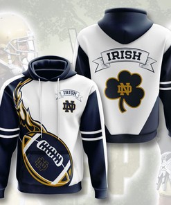 Notre Dame Fighting Irish Custom Sport All Over Print Hoodie 3D 2