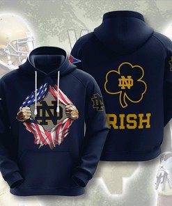 Notre Dame Fighting Irish Custom Sport All Over Print Hoodie 3D 4