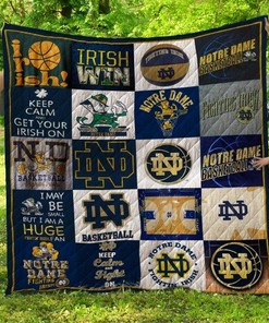 Notre Dame Fighting Irish Football Quilt Blanket Bedding Set