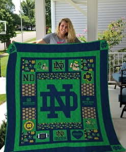 Notre Dame Fighting Irish Green Ncaa Quilt Blanket Bedding Set