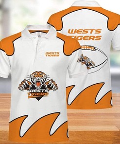 Nrl Wests Tigers Casual Summer Short Polo Shirt