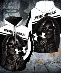 Nun Skeleton Holds Under Armour Logo Hoodie 3d