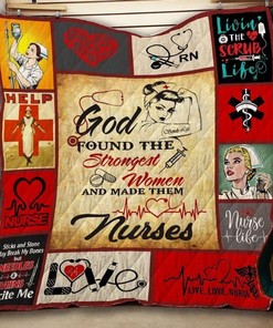 Nurse Life God Found The Strongest Women Quilt Blanket Bedding Set