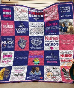 Nurse Quotes Quilt Blanket Bedding Set