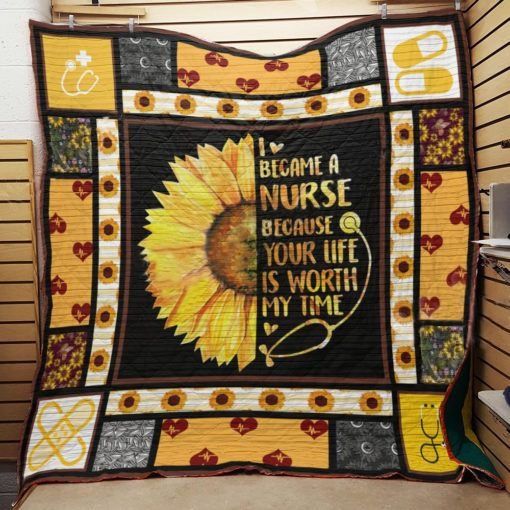 Nurse Sunflower Stethoscopes I Became A Nurse Quilt Blanket Bedding Set