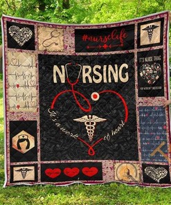 Nursing It's Work Of Heart Premium Quilt Blanket Bedding Set